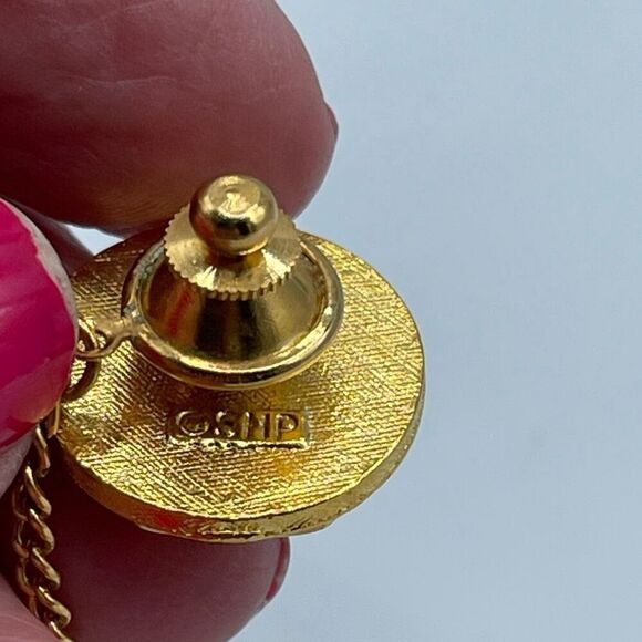 Vintage sailboat tie tac stamped SMP - Picture 3 of 5